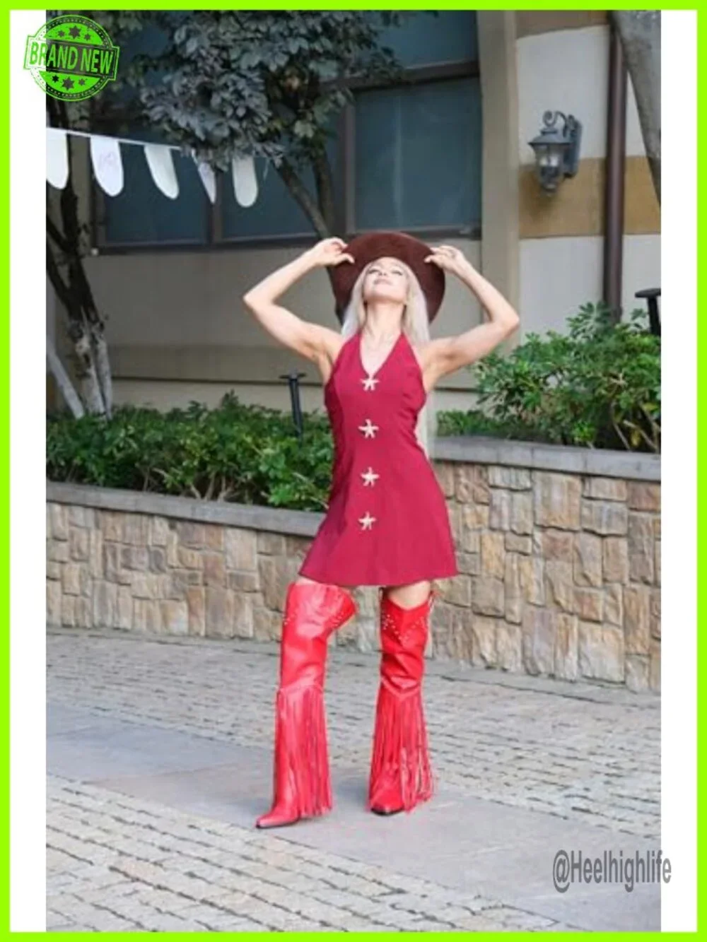 Western Thigh High Cowboy Boots with Fringe Over Knee Wide Calf Cowgirl Boots